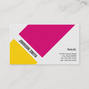 Carte De Visite DJ Party - Simple rose jaune