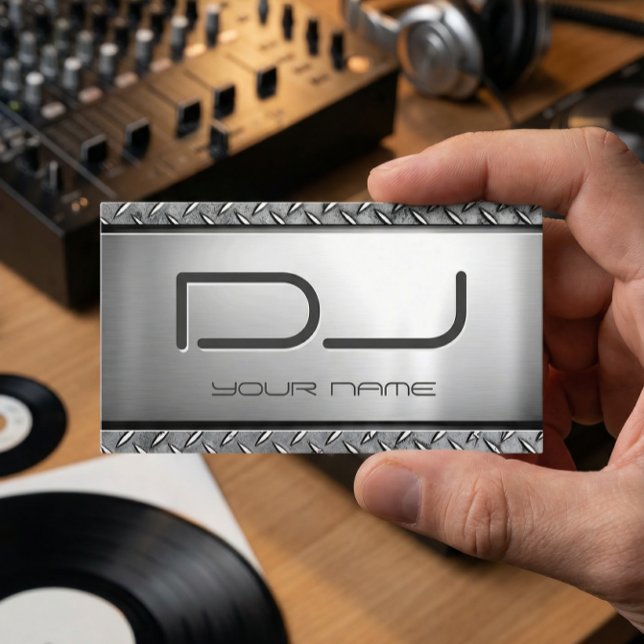 Carte De Visite DJ Personnalisé - Aspect métallique lourd unique (Créateur téléchargé)