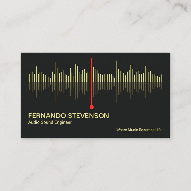 Carte De Visite DJ professionnel Gold Audio Sound Wave (Devant)