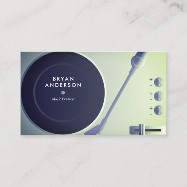 Carte De Visite DJ Tourne-disque (Devant)