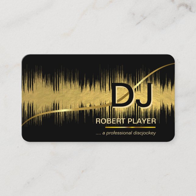 Carte De Visite DJs Deejay Professional Music Band Event Gold (Devant)
