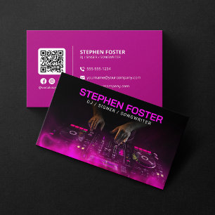 Carte De Visite DJs Rose Signataire Musicien Disc-jockey Producteu