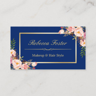 Carte De Visite do-it-yourself Floral Gold Maquillage Artiste Be