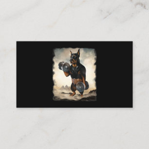 Carte De Visite Doberman Dog Muscle entraînement haltérophilie ave
