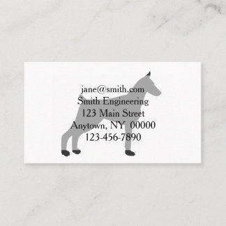 Carte De Visite Doberman Pinscher Silhouette