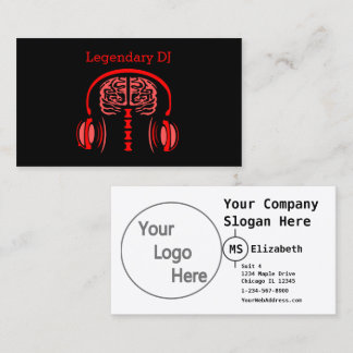 Carte De Visite Docteur Cerveau Tissue à l'écoute de la musique