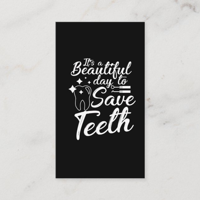 Carte De Visite Docteur Gift Beautiful Day de dentiste pour sauver (Devant)