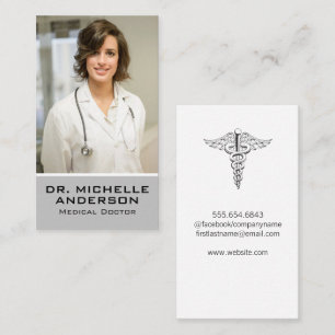 Carte De Visite Docteur Médicale   Modèle photo personnalisé