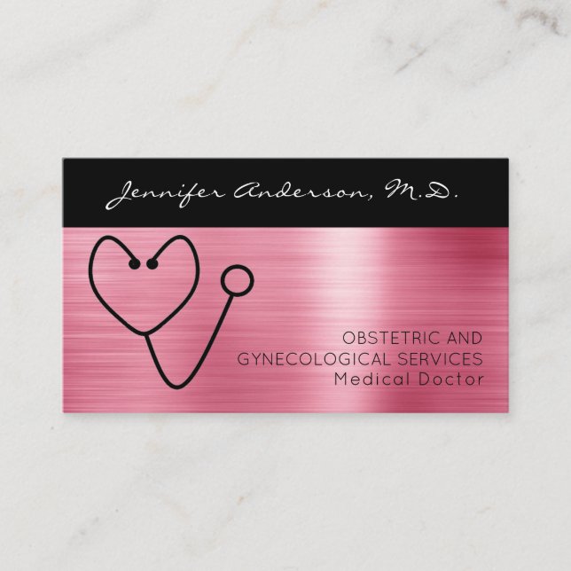 Carte De Visite Docteur Médicale Ob/Gyn Gynécologue Obstétricien (Devant)
