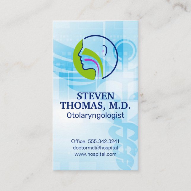 Carte De Visite Docteur Otolaryngologue (Devant)