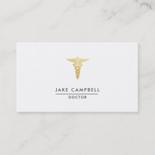 Carte De Visite Docteur professionnel Medicine Symbol d'or
