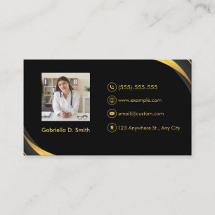 Carte De Visite Docteur professionnel noir