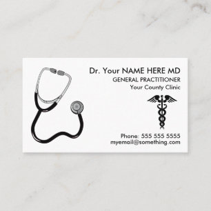 Carte De Visite Docteur Stethoscope White Nomination