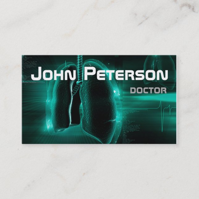 Carte De Visite Docteur Therapist Pulmonologist Physician Card (Devant)