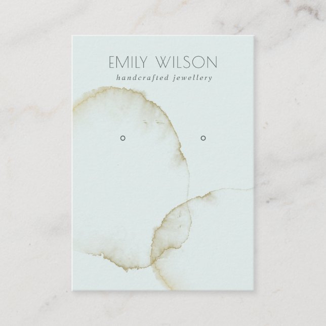 CARTE DE VISITE DOFT AQUA BLEU OR ABSTRAIT EARRING AFFICHER LOGO (Devant)