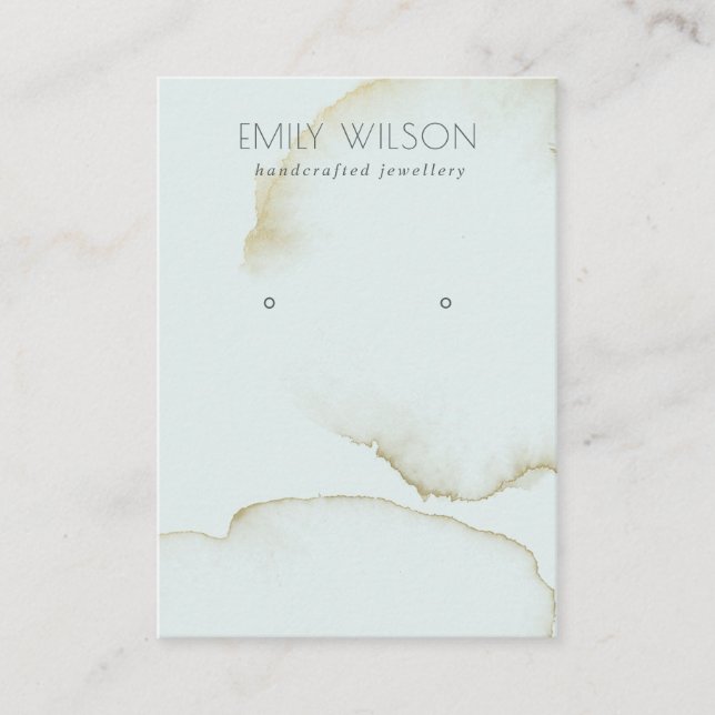 CARTE DE VISITE DOFT AQUA BLEU OR ABSTRAIT EARRING AFFICHER LOGO (Devant)