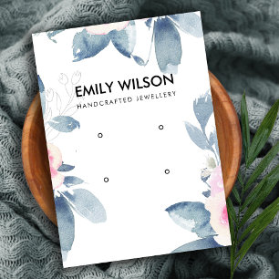 CARTE DE VISITE DOFT BLEU BLEU FLORAL DEUX ÉTOILES AFFICHER LOGO