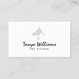 Carte De Visite Dog cat silhouette logo pet sitting