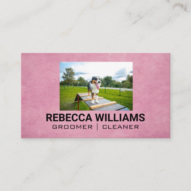 Carte De Visite Dog on Obstacle Course (Devant)