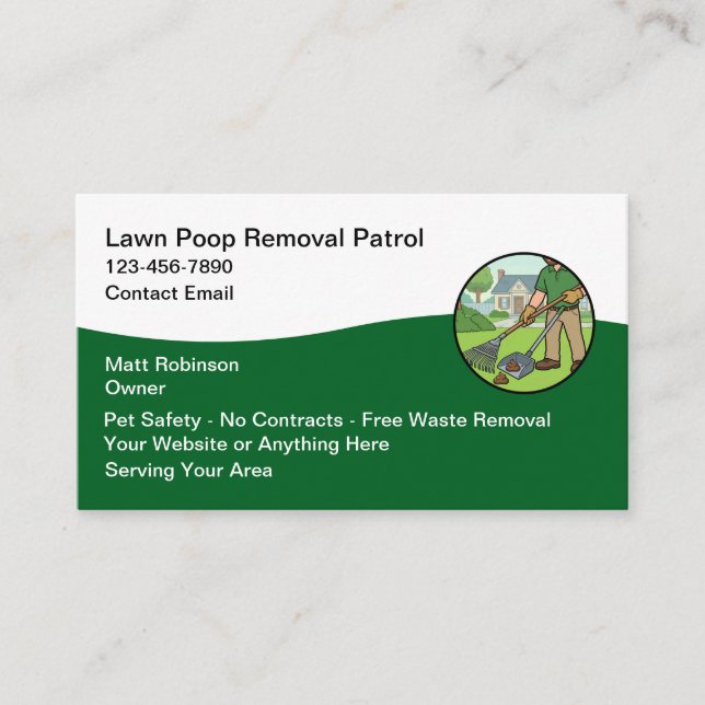 Carte De Visite Dog Poop Removal Services  (Devant)