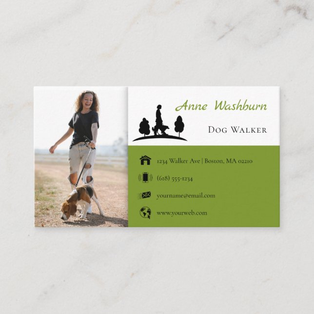 Carte De Visite Dog Walker | Dog Trainer | Pet Care (Devant)