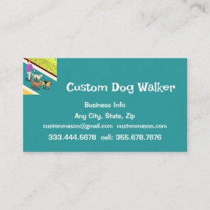 Carte De Visite Dog Walker Walking Services aux animaux de compagn