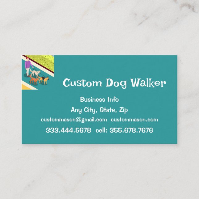 Carte De Visite Dog Walker Walking Services aux animaux de compagn (Devant)