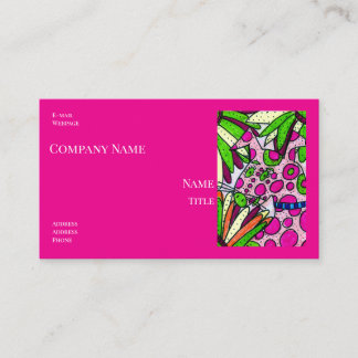Carte De Visite Dog with Pink Dots Company Business Cards