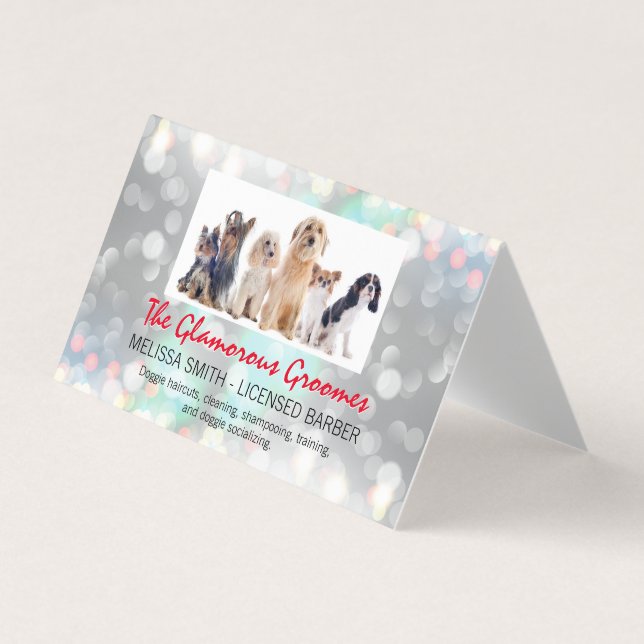 Carte De Visite Doggies | Arrière - plan d'étincelle (Devant)