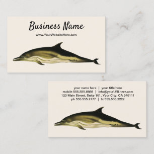 Carte De Visite Dolphin Delphinus Delphis, Mammifères marins Vinta