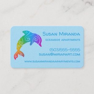 Carte De Visite Dolphin ombre arc-en-ciel