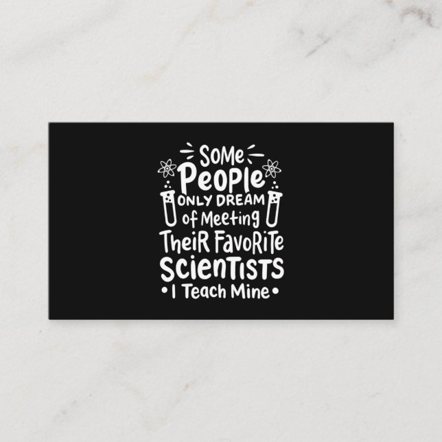 Carte De Visite Don de scientifique | J'Enseigne les scientifiques (Devant)