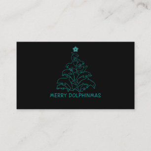 Carte De Visite Don Dolphin Lover  Joyeux sapin de Noël Dolphin