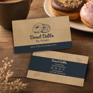 Carte de visite donut en papier craft
