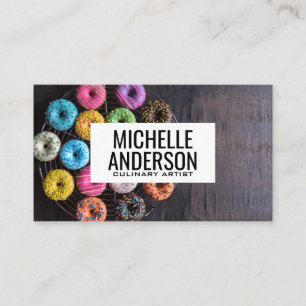 Carte De Visite Donuts sur Table Boulangerie