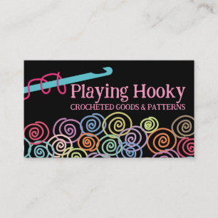 Carte De Visite Doodle fil gribouillant crochet crochet montre art