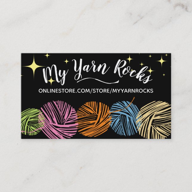 Carte De Visite Doodle fil tricot tricot crochet homespun (Devant)