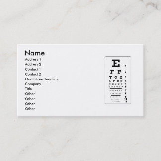 Carte de visite d'optométriste