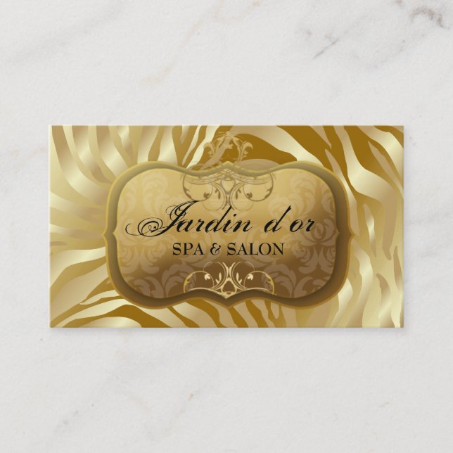 Carte De Visite d'or 311-Jardin avec le zèbre seulement (Devant)