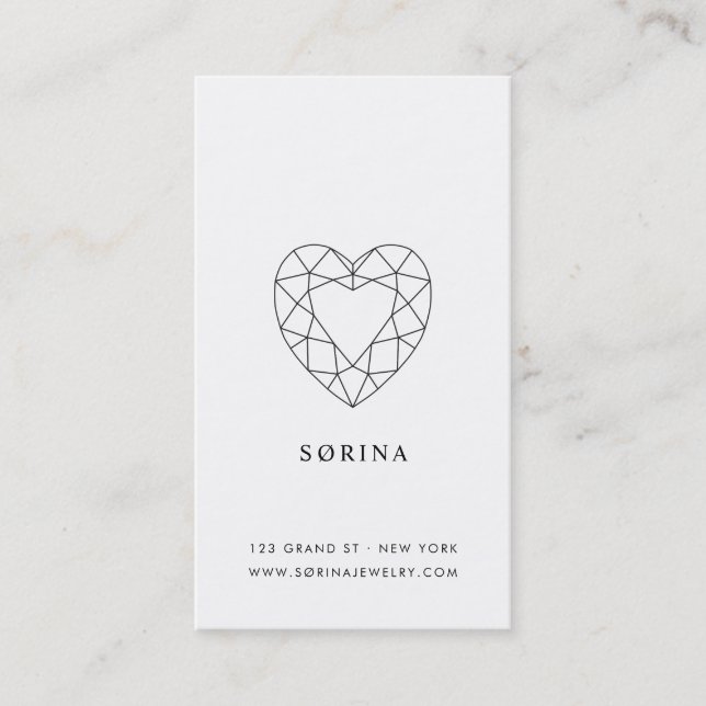 Carte de visite d'or Sørina Jewelry (Devant)
