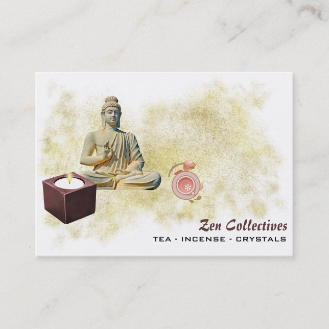 *~* Carte de visite d'or Zen Bouddha bouddha boudd (Devant)