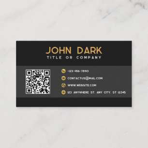 Carte de visite doré et noir avec QR