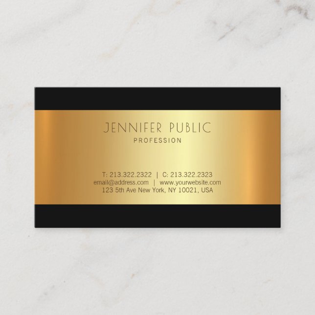 Carte De Visite Doré Moderne tendance flamand tendance (Devant)