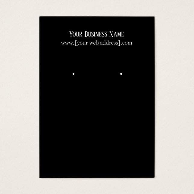 Carte de visite d'oreille personnalisé noir simple (Devant)