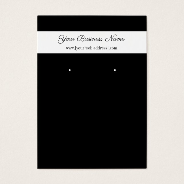 Carte de visite d'oreille personnalisé noir simple (Devant)