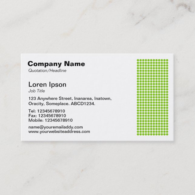 Carte De Visite Dot Motif - Martian Green (Devant)