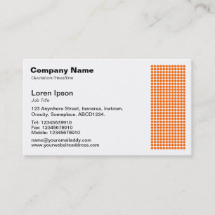 Carte De Visite Dot Motif - Orange