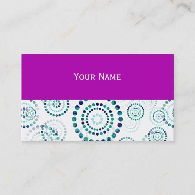 Carte De Visite Dots Circle Power Flowers II + votre backgr. & idé (Devant)