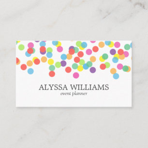 Carte De Visite Dots d'amusement colorés Confetti Rainbow Modern
