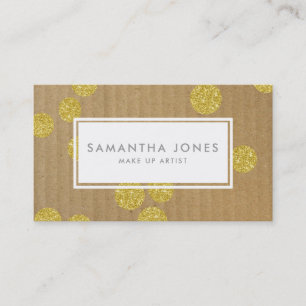 Carte De Visite Dots d'or Papier Kraft Moderne Maquillage Artiste